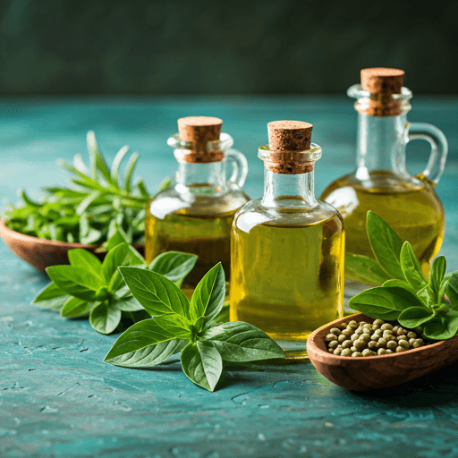 Natural herbal oils used in Siddha and Ayurveda therapy